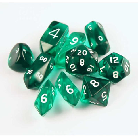 10 piece Hybrid Translucent dice - Green [CYC07002]