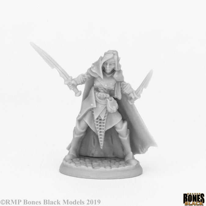 Bones Black: Dark Elf Female Warrior [Reaper 44070]
