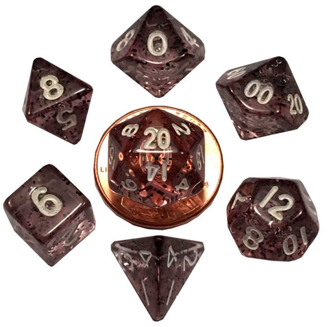 Ethereal Black w white font Set of 7 Mini dice [MD4203]