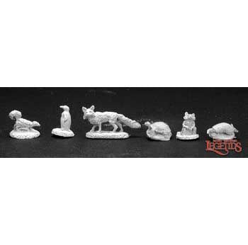 Familiar Pack #5: Skunk, Penguin, Fox, Armadillo, Tortoise, Raccoon, [Reaper 02848]
