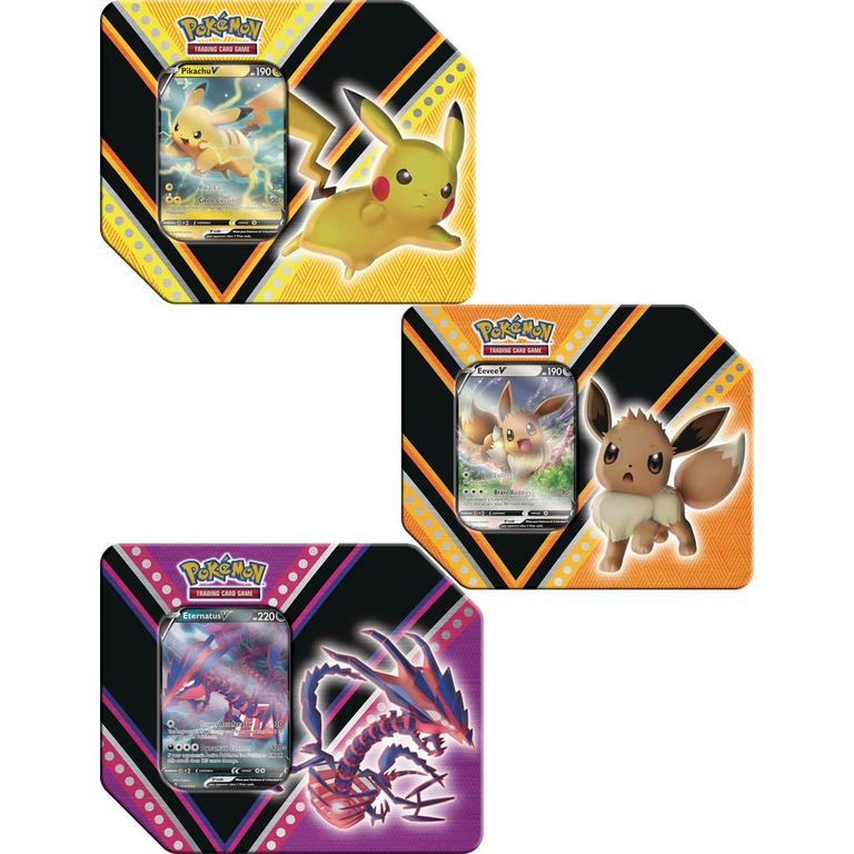 V Powers Tin Pikachu, Evee or Eternatus