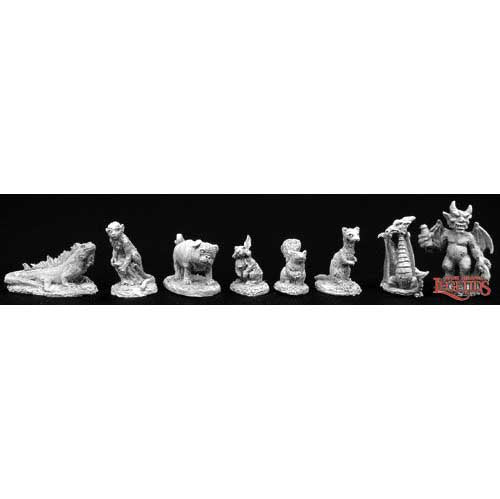 Familiar Pack #4: Iguana, monkey, dog, rabbit, weasel, dragon, imp metal [Reaper 02756]
