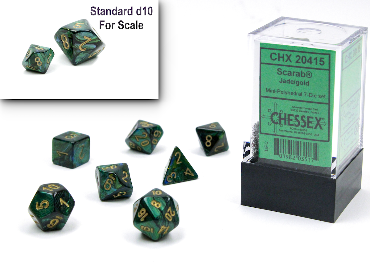 Mini-hedral Scarab Series 7DPoly Dice Set | Jade