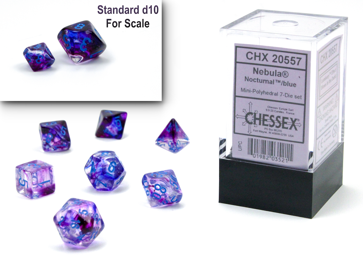 Mini-hedral Nebula Series 7DPoly Dice Set | Luminary Nocturnal