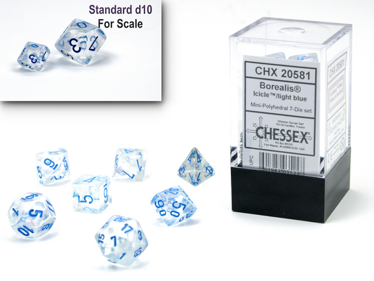 Mini-hedral Borealis Series 7DPoly Dice Set | Luminary Icicle