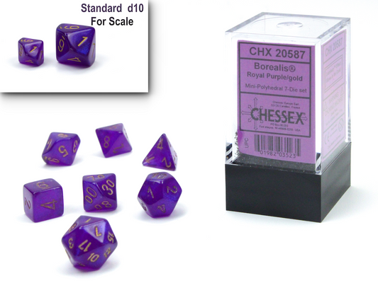 Mini-hedral Borealis Series 7DPoly Dice Set | Luminary Royal Purple