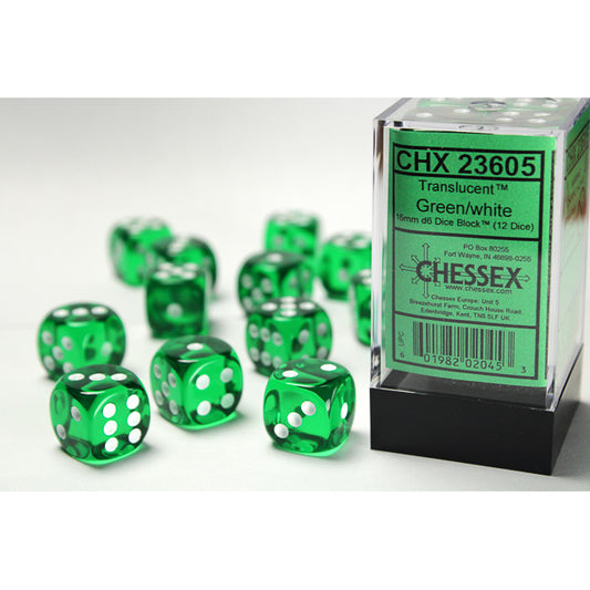 12D6 Translucent Dice Set | Green