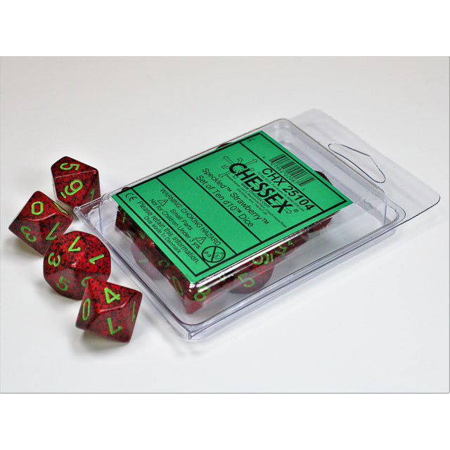 10D10 Speckled Series Dice Set | Strawberry