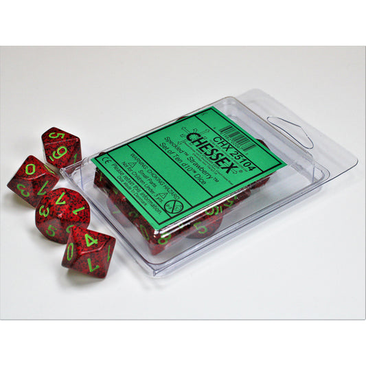 10D10 Speckled Series Dice Set | Strawberry