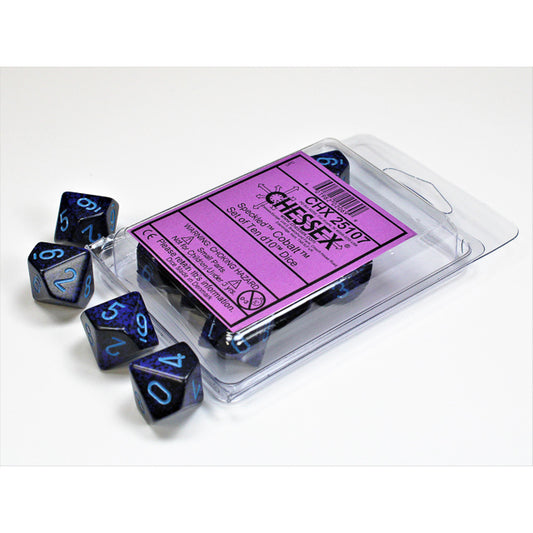10D10 Speckled Series Dice Set | Cobalt