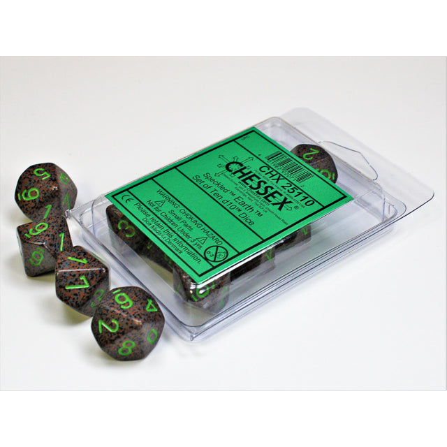 10D10 Speckled Series Dice Set | Earth