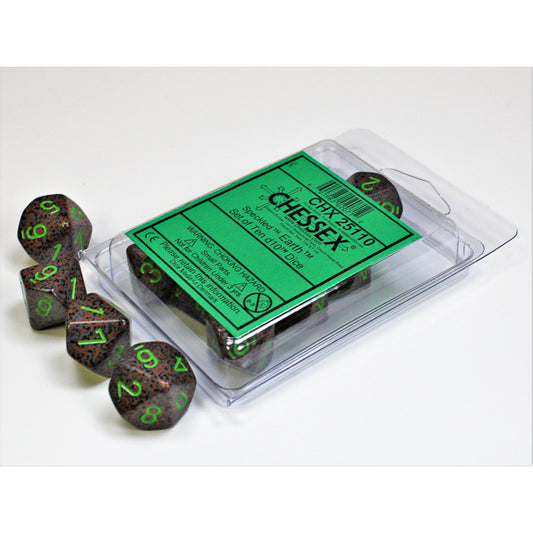 10D10 Speckled Series Dice Set | Earth
