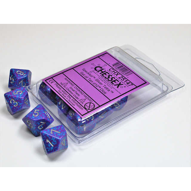 10D10 Speckled Series Dice Set | Silver Tetra