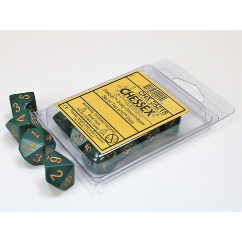 Opaque Dusty Green with copper font 10D10 Dice [CHX25215]