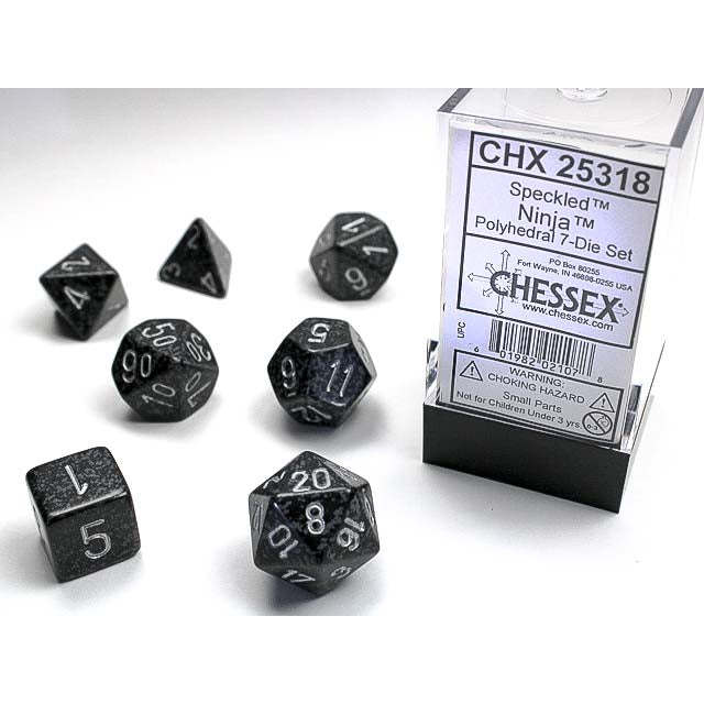 7DPoly Speckled Series Dice Set | Ninja