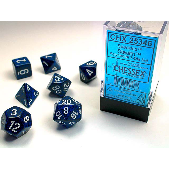 7DPoly Speckled Series Dice Set | Stealth