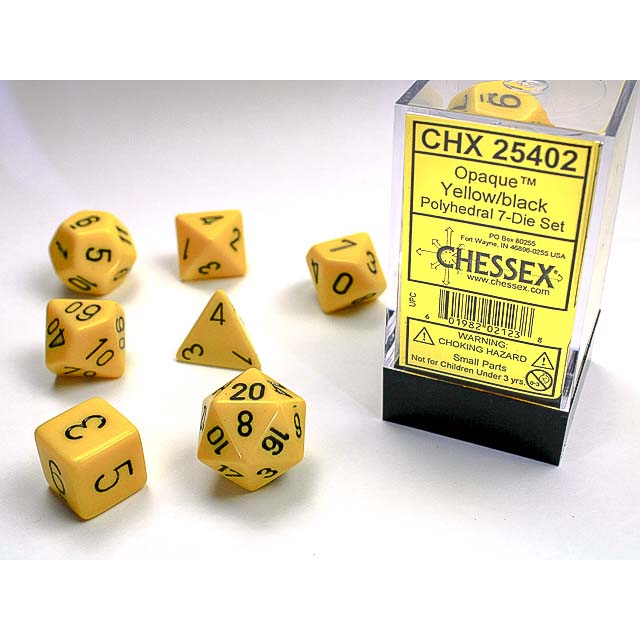 7DPoly Opaque Dice Set | Yellow