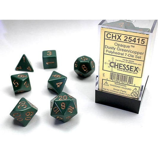 7DPoly Opaque Dice Set | Dusty Green