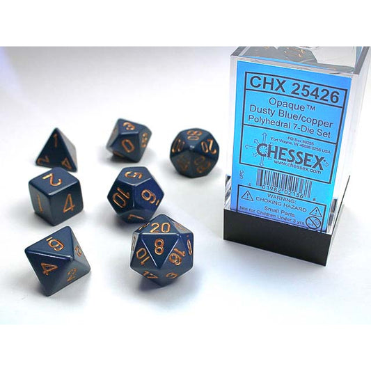 7DPoly Opaque Dice Set | Dusty Blue