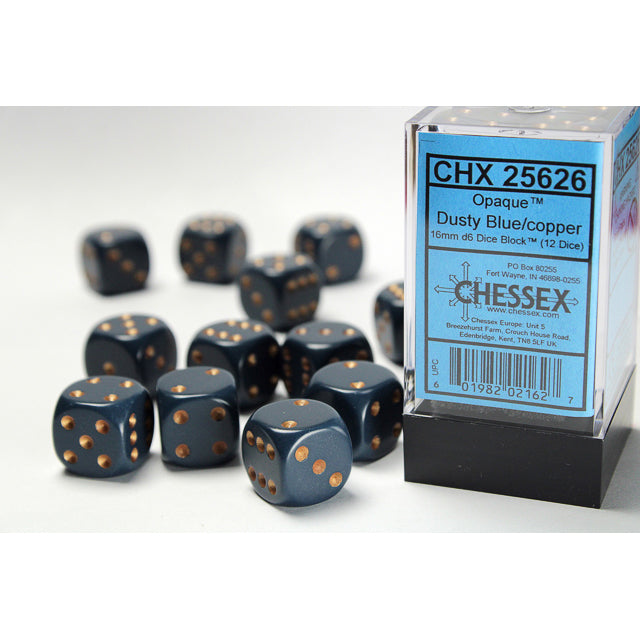 12D6 Opaque Dice Set | Dusty Blue