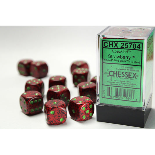 12D6 Speckled Series Dice Set | Strawberry