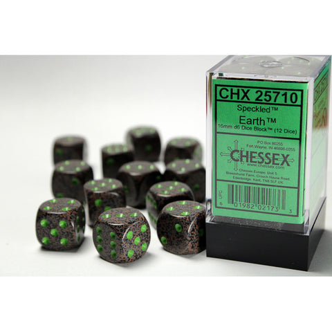 Speckled Earth 12D6 16mm Dice [CHX25710]