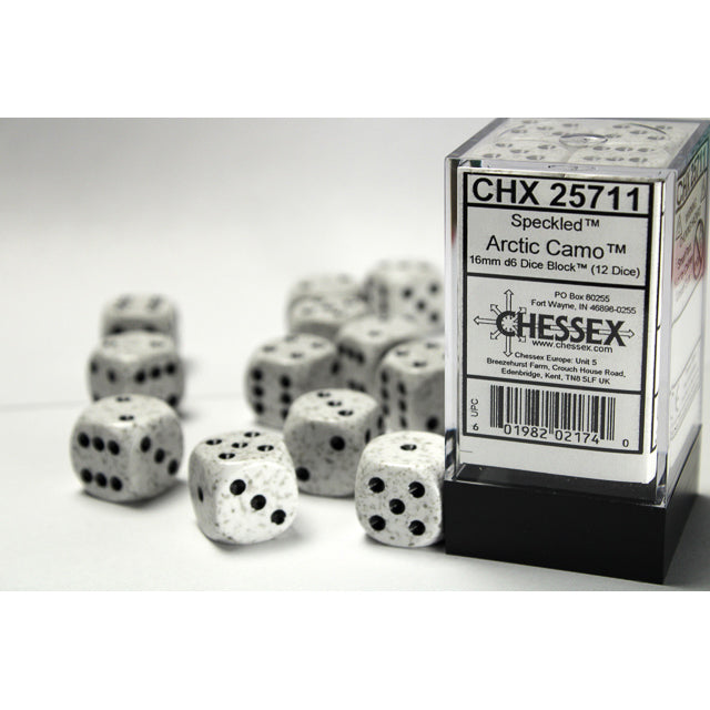 12D6 Speckled Series Dice Set | Arctic Camo
