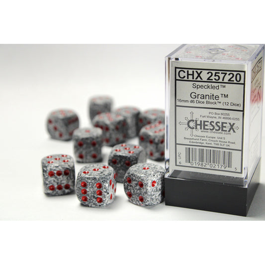 12D6 Speckled Series Dice Set | Granite