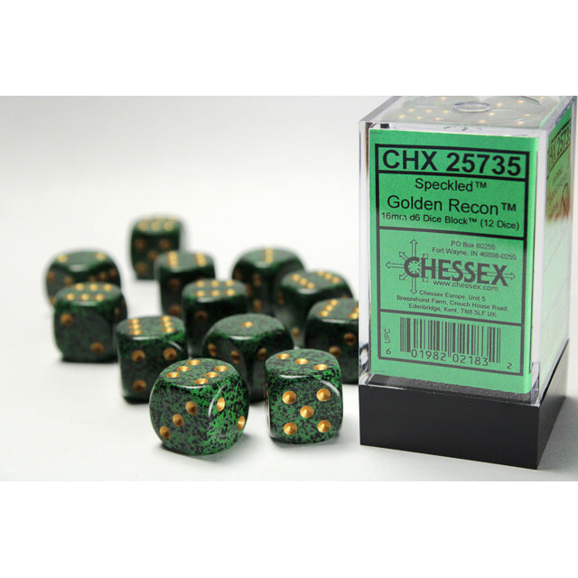 12D6 Speckled Series Dice Set | Golden Recon