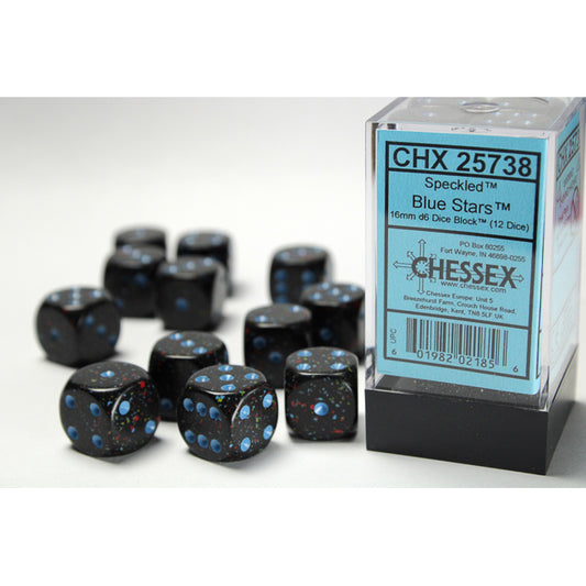 SALE - DNR 12D6 Speckled Series Dice Set | Blue Stars