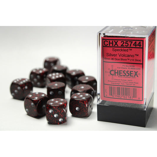 12D6 Speckled Series Dice Set | Silver Volcano