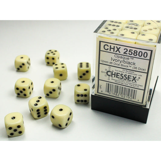 36D6 Opaque Dice Set | Ivory