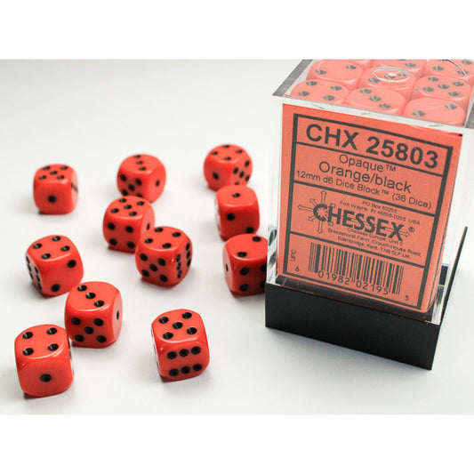 36D6 Opaque Dice Set | Orange