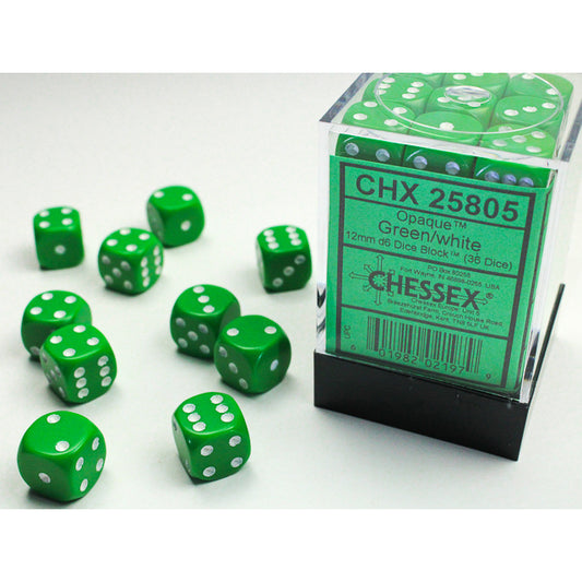 36D6 Opaque Dice Set | Green