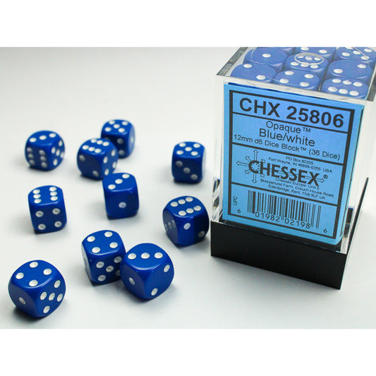36D6 Opaque 36D6/12mm Dice Set | Blue