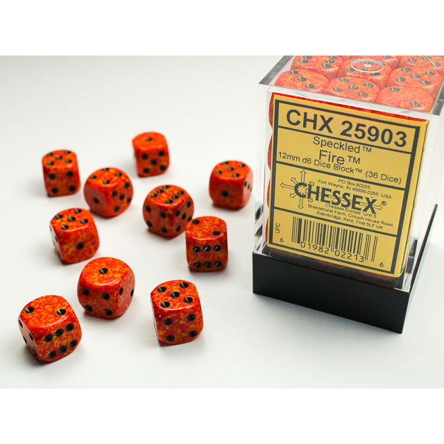 36D6 Speckled Series Dice Set | Fire