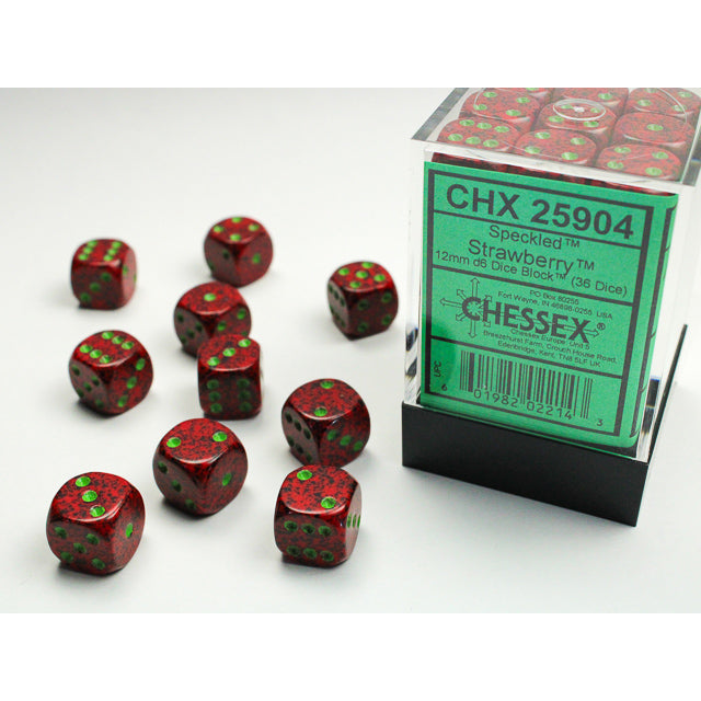 36D6 Speckled Series Dice Set | Strawberry