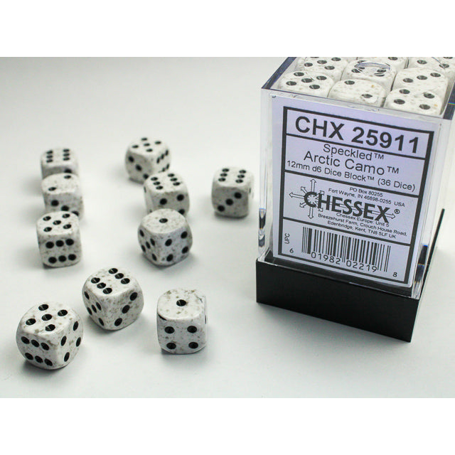 36D6 Speckled Series Dice Set | Arctic Camo