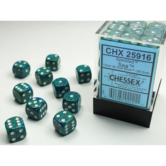 36D6 Speckled Series Dice Set | Sea