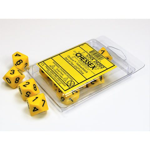 Opaque Yellow with black font 10D10 Dice [CHX26202]