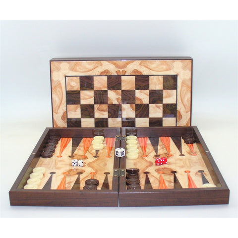 15" Ashwood Decoupage Backgammon