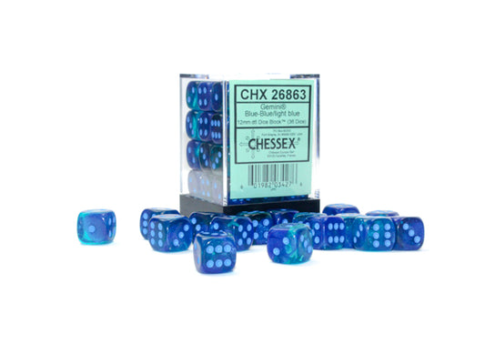DNR 36D6 Gemini Series Dice Set | Luminary Blue