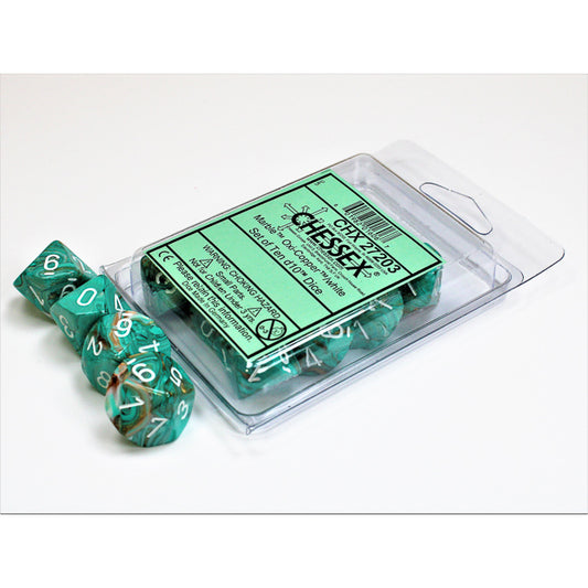 10D10 Marble Series Dice Set | Oxi-Copper