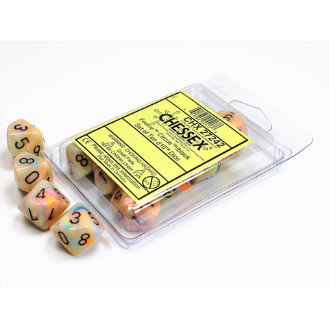 Festive Circus with black font 10D10 Dice [CHX27242]