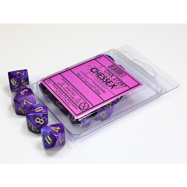 10D10 Lustrous Series Dice Set | Purple