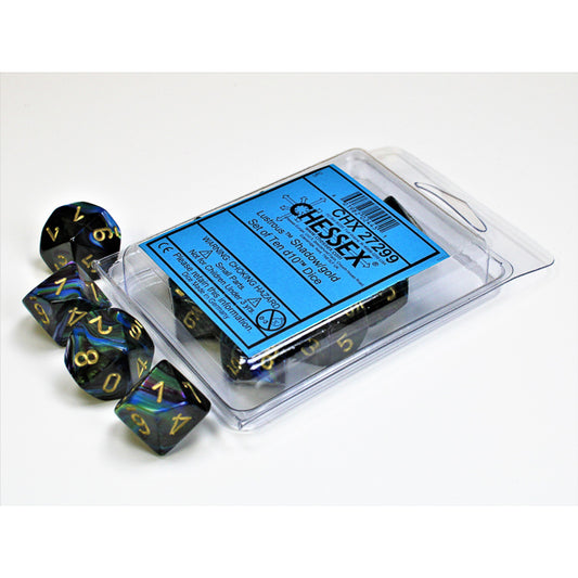 10D10 Lustrous Series Dice Set | Shadow