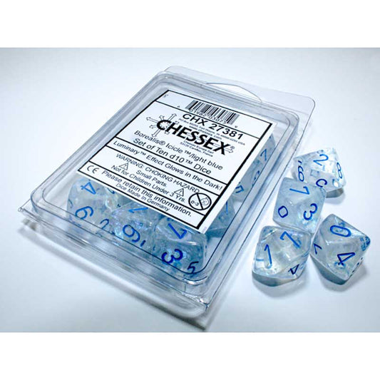 DNR 10D10 Borealis Series Dice Set | Luminary Icicle