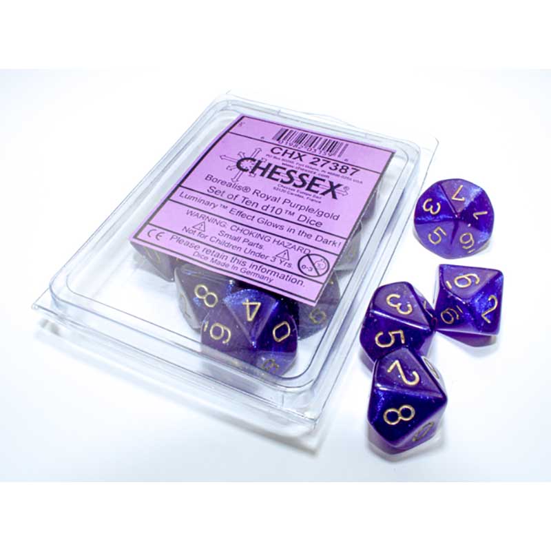 10D10 Borealis Series Dice Set | Luminary Royal Purple