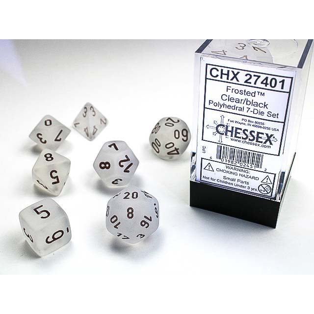 7DPoly Frosted Series Dice Set | Clear