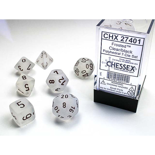 7DPoly Frosted Series Dice Set | Clear